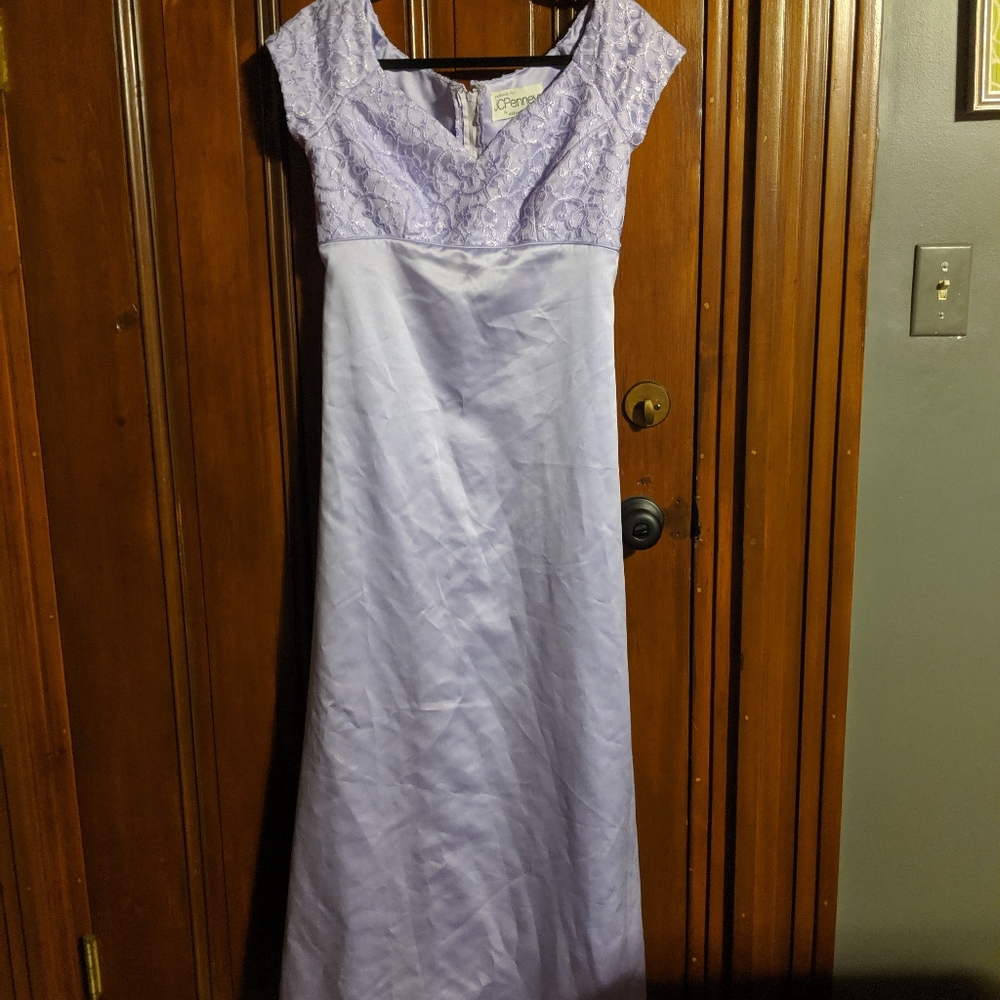 Lilac purple bridesmaid formal gown
